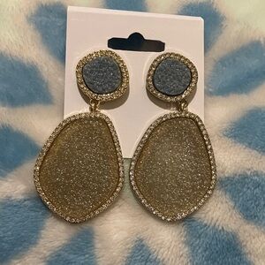 NWOT Sugarfix Baublebar Dangling Earrings With Druzy Stones